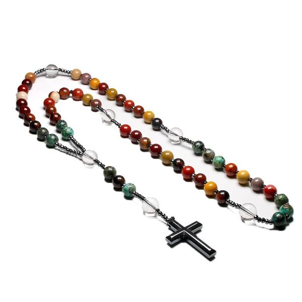 pendant necklaces natural quartz mookaite beads catholic christ rosary hematite cross necklace for women men meditation mala, Silver
pendant necklaces natural quartz mookaite beads catholic christ rosary hematite cross necklace for women men meditation mala, Silver