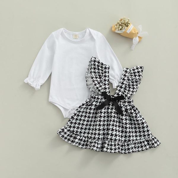 clothing sets 2pcs cute baby girls autumn winter clothes set sweet toddler infant long sleeve romper+houndstooth suspender skirts party, White
clothing sets 2pcs cute baby girls autumn winter clothes set sweet toddler infant long sleeve romper+houndstooth suspender skirts party, White