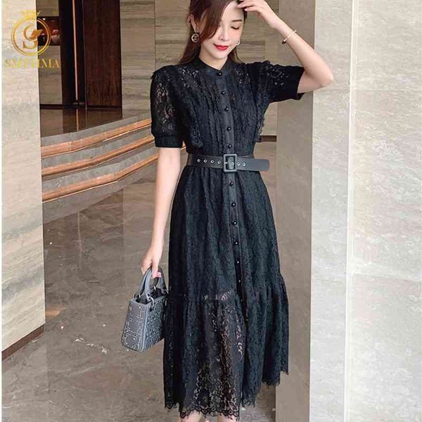 casual dresses lace hollow out summer women single-breasted black white long high waist short sleeve elegant fashion clothes w87a, Black;gray
casual dresses lace hollow out summer women single-breasted black white long high waist short sleeve elegant fashion clothes w87a, Black;gray