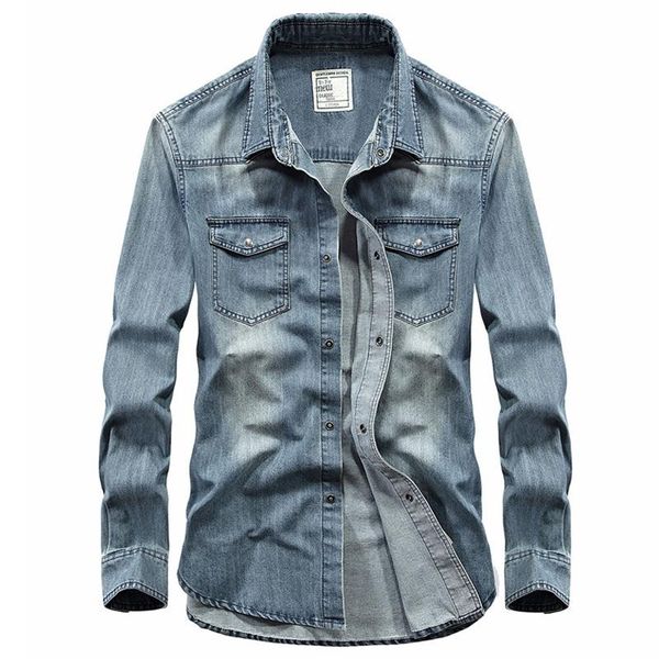 men's casual shirts large size washed denim spring autumn long-sleeved boutique street lapel shirt/fashionable cotton shirt, White;black
men's casual shirts large size washed denim spring autumn long-sleeved boutique street lapel shirt/fashionable cotton shirt, White;black