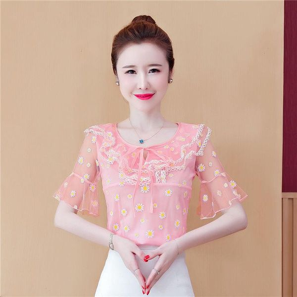 women's t-shirt floral chiffon shirt 2021 summer style korean fashion lotus leaf collar slim thin section all-match casual, White
women's t-shirt floral chiffon shirt 2021 summer style korean fashion lotus leaf collar slim thin section all-match casual, White