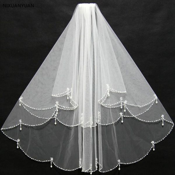 bridal veils smiple 2 layers short beaded pearl wedding veil white ivory tulle women with combe accessories in stocks, Black
bridal veils smiple 2 layers short beaded pearl wedding veil white ivory tulle women with combe accessories in stocks, Black