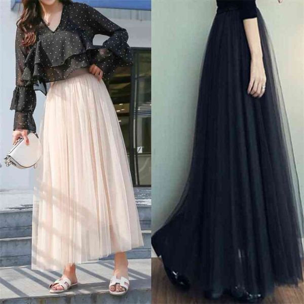 13 layers princess tulle skirts summer vintage women elastic high waist mesh long pleated tutu female 210514, Black
13 layers princess tulle skirts summer vintage women elastic high waist mesh long pleated tutu female 210514, Black