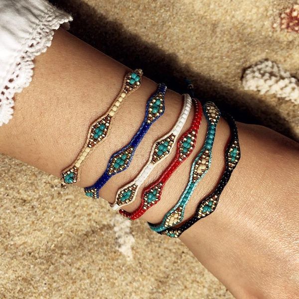 link, chain fashion bohemia colorful handmade woven adjustable rope bracelet simple beaded alloy charm jewelry accessories, Black
link, chain fashion bohemia colorful handmade woven adjustable rope bracelet simple beaded alloy charm jewelry accessories, Black