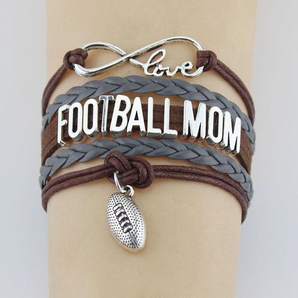 charm bracelets 10pc/lot infinity love football mom bracelet leather wrap men & bangles for women jewelry, Golden;silver
charm bracelets 10pc/lot infinity love football mom bracelet leather wrap men & bangles for women jewelry, Golden;silver
