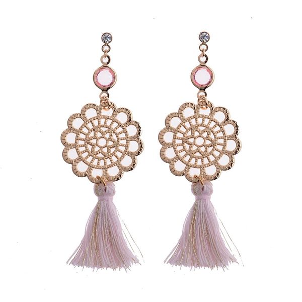 bohemian women pink earrings hollow pattern tassel long earring alloy fashion ladies earrings, Silver
bohemian women pink earrings hollow pattern tassel long earring alloy fashion ladies earrings, Silver