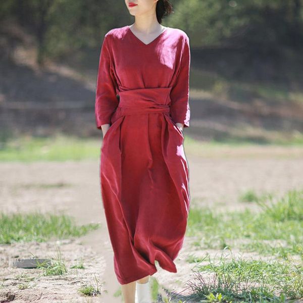 casual dresses 2021 spring and summer chinese style copper wire gules v-neck waist collection frenulum dress plus size women d913, Black;gray
casual dresses 2021 spring and summer chinese style copper wire gules v-neck waist collection frenulum dress plus size women d913, Black;gray