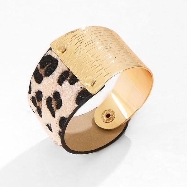 women bangle fashion leopard print bracelet for bohemian leather vintage gold color wide cuff bracelets jewelry gifts, Black
women bangle fashion leopard print bracelet for bohemian leather vintage gold color wide cuff bracelets jewelry gifts, Black