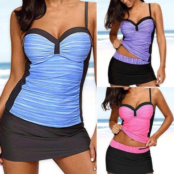 women's swimwear leisure summer female clothes clothing women plus size bikini set 2pcs swimsuit conservative beach skirts, White;black
women's swimwear leisure summer female clothes clothing women plus size bikini set 2pcs swimsuit conservative beach skirts, White;black