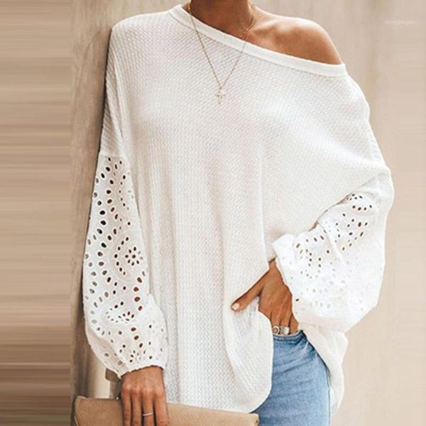 women's blouses & shirts fashion skew collar hollow out long sleeve pullover 2021 autumn women elegant solid simple loose blouse ladie, White
women's blouses & shirts fashion skew collar hollow out long sleeve pullover 2021 autumn women elegant solid simple loose blouse ladie, White