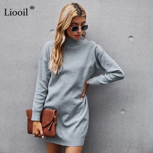 dress casual knit mini women long sleeve with button turtleneck autumn winter clothing female gray pullover dresses tpt2, Black;gray
dress casual knit mini women long sleeve with button turtleneck autumn winter clothing female gray pullover dresses tpt2, Black;gray