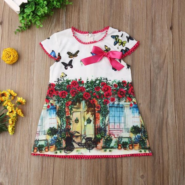 girl's dresses dress, butterfly flower print bowknot short sleeve dress for birthday party vacation, Red;yellow
girl's dresses dress, butterfly flower print bowknot short sleeve dress for birthday party vacation, Red;yellow