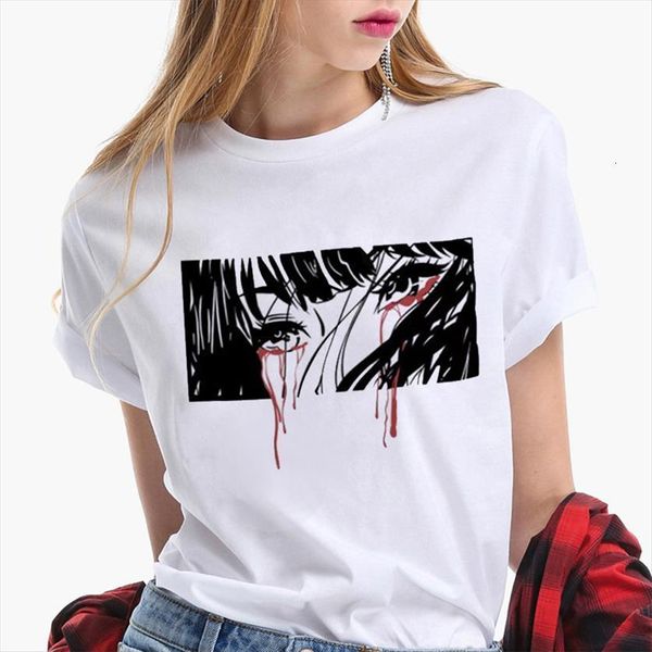 are you afraid of the women dark japanese casual harajuku anime print fashion loose summer female, White
are you afraid of the women dark japanese casual harajuku anime print fashion loose summer female, White