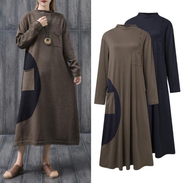 casual dresses female autumn pocket sweatshirt dresszanzea turtleneck long sleeves midi sundress women patchwork vestidos oversized 5xl, Black;gray
casual dresses female autumn pocket sweatshirt dresszanzea turtleneck long sleeves midi sundress women patchwork vestidos oversized 5xl, Black;gray