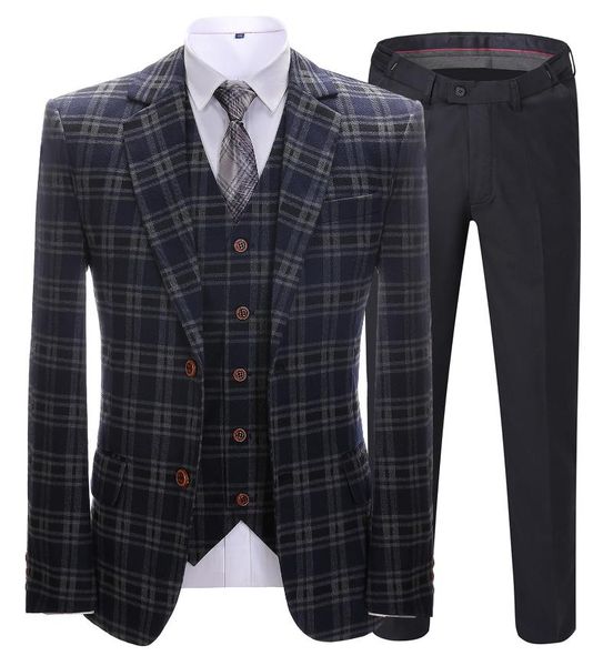 men's suits & blazers plaid tuxedo 3 pieces two button regular fit men formal business dress notch lapel groom wedding, White;black
men's suits & blazers plaid tuxedo 3 pieces two button regular fit men formal business dress notch lapel groom wedding, White;black