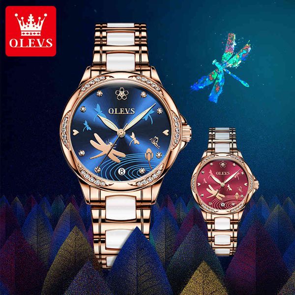 olevs elegant women mechanical watches ceramic steel band luxury automatic women's lobby valentine's day poison reloj mujer 6610, Slivery;brown
olevs elegant women mechanical watches ceramic steel band luxury automatic women's lobby valentine's day poison reloj mujer 6610, Slivery;brown