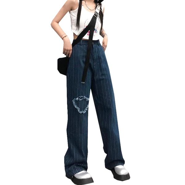 women's jeans harajuku love embroidery women trousers female vintage loose high waist wide leg pants straight washed patch flared cotto, Blue
women's jeans harajuku love embroidery women trousers female vintage loose high waist wide leg pants straight washed patch flared cotto, Blue