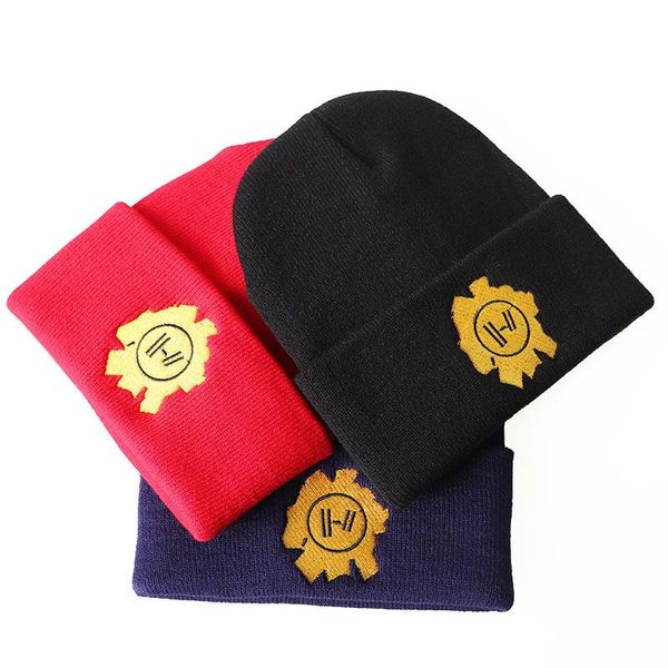 beanies trend embroidered knitted hat wool cold helmet pullover cap