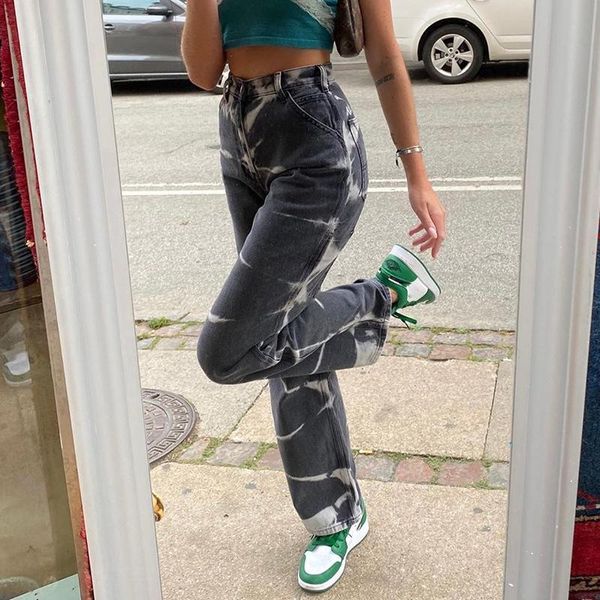 women's jeans ladies 2021 pants street style personality tie-dye draped straight high-waist casual, Blue
women's jeans ladies 2021 pants street style personality tie-dye draped straight high-waist casual, Blue