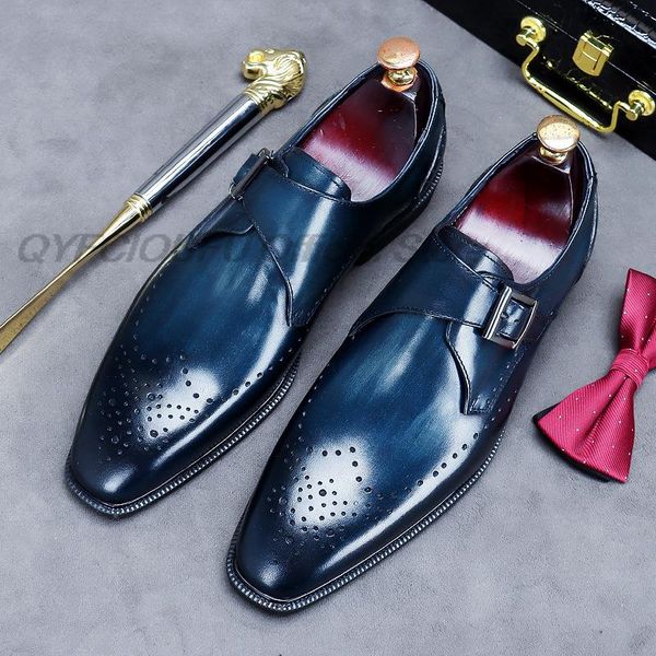 handmade mens office business shoes genuine leather wedding suit dress loafers blue luxury monk strap buckle formal men shoes, Black
handmade mens office business shoes genuine leather wedding suit dress loafers blue luxury monk strap buckle formal men shoes, Black