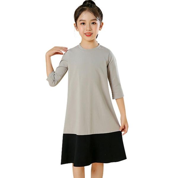 girl's dresses 4 to 14 years kids & teenager girls summer color block gray black cotton casual flare dress crew neck three quarter slee, Red;yellow
girl's dresses 4 to 14 years kids & teenager girls summer color block gray black cotton casual flare dress crew neck three quarter slee, Red;yellow