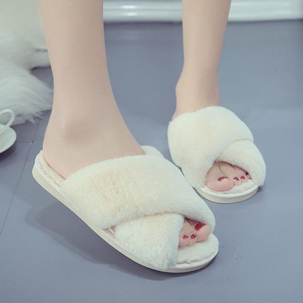 slippers winter solid colir cross floor flats women ladies furry plush open toe warm indoor, Black
slippers winter solid colir cross floor flats women ladies furry plush open toe warm indoor, Black