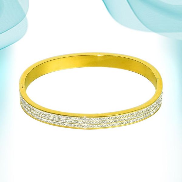 bangle three row of full drills crystal fashion charm luxury gold color natural stones punk hard bracelet for women stainless steel, Black
bangle three row of full drills crystal fashion charm luxury gold color natural stones punk hard bracelet for women stainless steel, Black