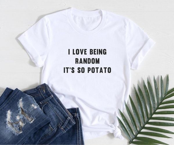 women's t-shirt skuggnas i love being random it's potato funny graphic t shirt tumblr women teenager clothes gifts, White
women's t-shirt skuggnas i love being random it's potato funny graphic t shirt tumblr women teenager clothes gifts, White