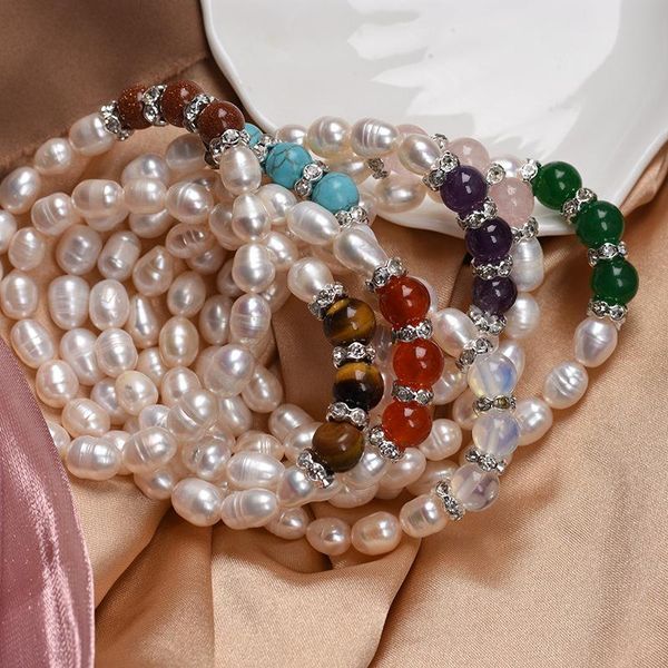 charm bracelets natural freshwater pearl for women wedding party red agates pink crystal stone rice mom gifts, Golden;silver
charm bracelets natural freshwater pearl for women wedding party red agates pink crystal stone rice mom gifts, Golden;silver
