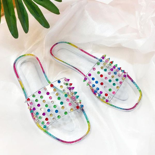 women crystal slippers ladies casual open toe flats summer female outdoor mix colors shoes 2021 woman comfort home slides plus s, Black
women crystal slippers ladies casual open toe flats summer female outdoor mix colors shoes 2021 woman comfort home slides plus s, Black