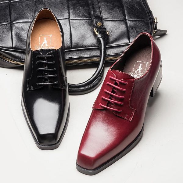 dress shoes derby men's business meeting office leather small square fashion wedding, Black
dress shoes derby men's business meeting office leather small square fashion wedding, Black