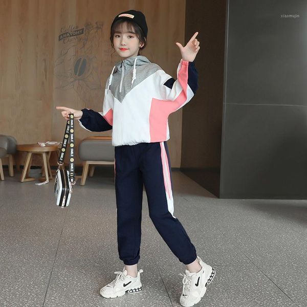 spring fall colorblock kids girls sportswear cotton clothing set teenager hooded + pants 2 pcs campus tracksuit plus size sets, White
spring fall colorblock kids girls sportswear cotton clothing set teenager hooded + pants 2 pcs campus tracksuit plus size sets, White