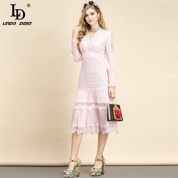 fashion runway summer party midi dress women v-neck lace hollow out draped pink sweet holiday vestidos 210522, Black;gray
fashion runway summer party midi dress women v-neck lace hollow out draped pink sweet holiday vestidos 210522, Black;gray