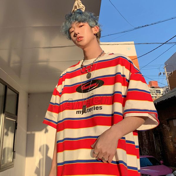 men's t-shirts stripped contrast short sleeve men's shirt in fashion summer hip hop street retro couple personality cotton half, White;black
men's t-shirts stripped contrast short sleeve men's shirt in fashion summer hip hop street retro couple personality cotton half, White;black