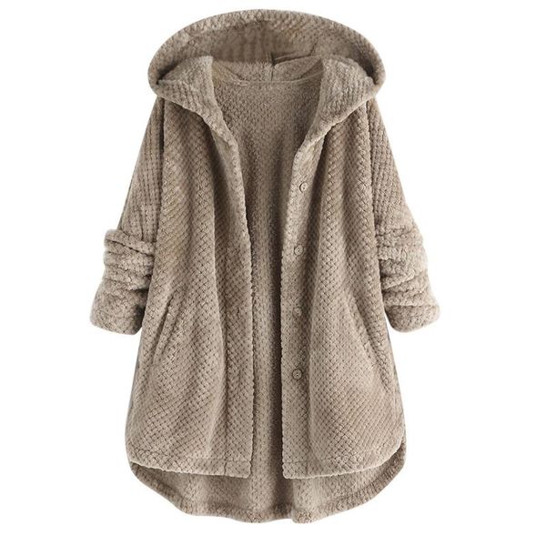 women's jackets plus size s-5xl stylish coat fleece irregular long sleeve button pocket warm hooded ladies chaquetas mujer 2021, Black;brown
women's jackets plus size s-5xl stylish coat fleece irregular long sleeve button pocket warm hooded ladies chaquetas mujer 2021, Black;brown