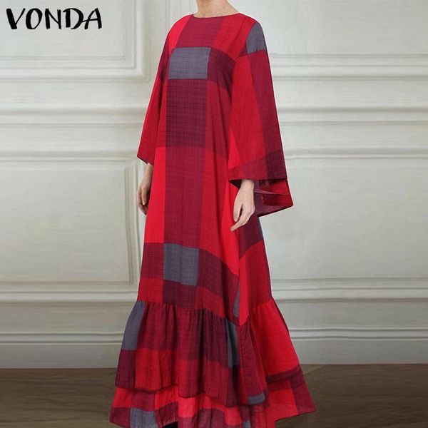 casual dresses long maxi dress 2021 vonda women ruffled hem patchwork pleated sundress vintage crew neck sleeve bohemian vestidos, Black;gray
casual dresses long maxi dress 2021 vonda women ruffled hem patchwork pleated sundress vintage crew neck sleeve bohemian vestidos, Black;gray