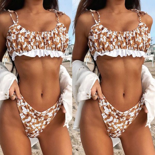women's swimwear underwear fashion lace bra thong two-piece set summer printed separate bikini, White;black
women's swimwear underwear fashion lace bra thong two-piece set summer printed separate bikini, White;black