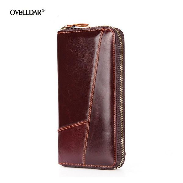 men's wallet genuine leather male clutch bag long coin purse crazy horse oil wax zipper large capacity wallets, Red;black
men's wallet genuine leather male clutch bag long coin purse crazy horse oil wax zipper large capacity wallets, Red;black