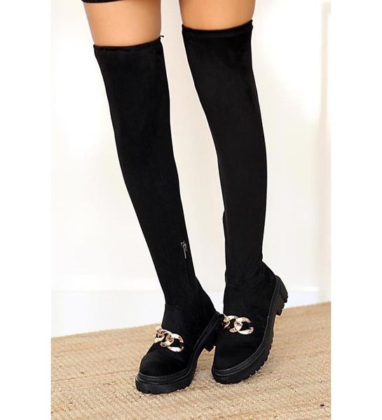 boots women's zippered stretch elastic chain detailed 5 cm heel length 2022 winter fashion, Black
boots women's zippered stretch elastic chain detailed 5 cm heel length 2022 winter fashion, Black