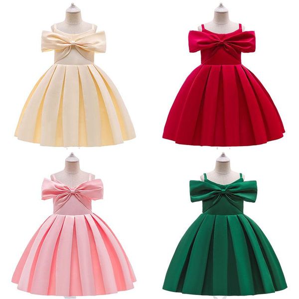 girl's dresses baby girls bow-knot solid color word shoulder princess dress birthday party year costume catwalk clothes 4-8 years, Red;yellow
girl's dresses baby girls bow-knot solid color word shoulder princess dress birthday party year costume catwalk clothes 4-8 years, Red;yellow