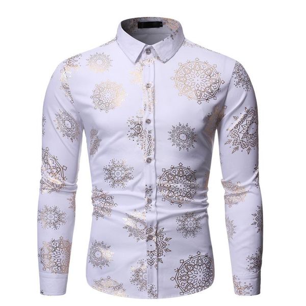 men's casual shirts spring autumn bronzing floral shirt men long sleeve white mens dress camisa masculina slim fit nightclub, White;black
men's casual shirts spring autumn bronzing floral shirt men long sleeve white mens dress camisa masculina slim fit nightclub, White;black