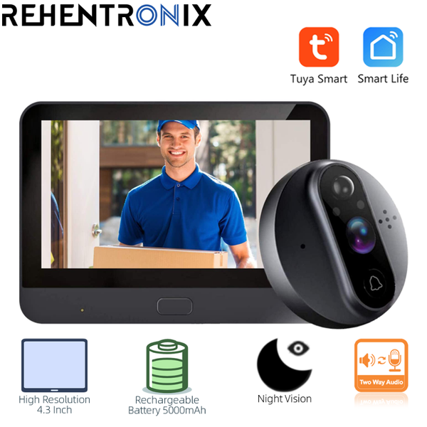 doorbells tuya wifi video doorbell 4.3 inch color screen smart two-way audio night vision 5000ma battery clear loud voice viewer
doorbells tuya wifi video doorbell 4.3 inch color screen smart two-way audio night vision 5000ma battery clear loud voice viewer