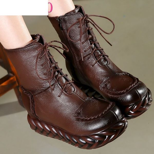 boots vintage mother flat genuine leather ankle boot for women cowhide lace-up winter warm shoes woman platform snow i4dm, Black
boots vintage mother flat genuine leather ankle boot for women cowhide lace-up winter warm shoes woman platform snow i4dm, Black