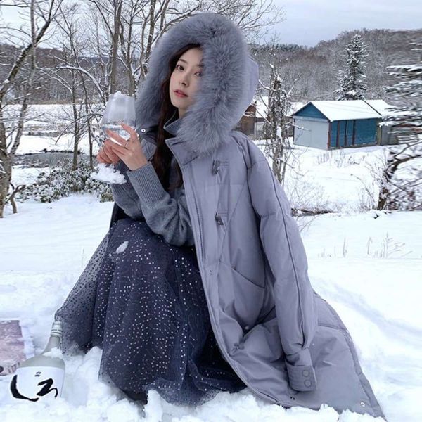 winter fashion horn down cotton jacket medium and long loose thickened for women, Black
winter fashion horn down cotton jacket medium and long loose thickened for women, Black