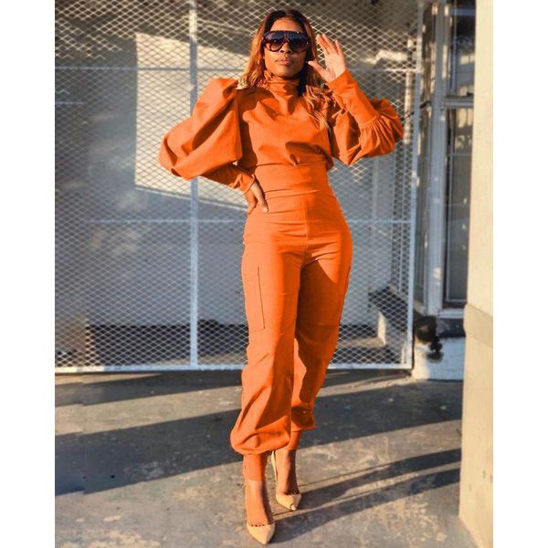 women's two piece pants fall set women fashion puff sleeve crop +high waist sets lounge vacation streetwear wholesale items, White
women's two piece pants fall set women fashion puff sleeve crop +high waist sets lounge vacation streetwear wholesale items, White