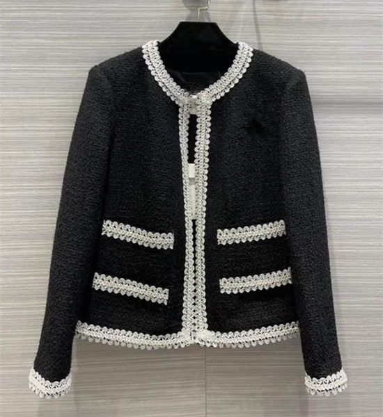 women's wool & blends european and american wear autumn 2022 long-sleeved round collar fashion pocket woven tweed coat, Black
women's wool & blends european and american wear autumn 2022 long-sleeved round collar fashion pocket woven tweed coat, Black