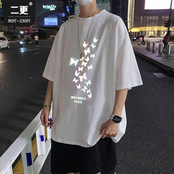 men's t-shirts large-size reflective print short-sleeved t-shirt summer fat loose half-sleeve port trend top, White;black
men's t-shirts large-size reflective print short-sleeved t-shirt summer fat loose half-sleeve port trend top, White;black
