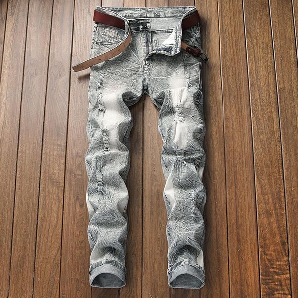 europe and america style personality casual ripped jeans men's male korean trendy fashion design slim trousers, Blue
europe and america style personality casual ripped jeans men's male korean trendy fashion design slim trousers, Blue