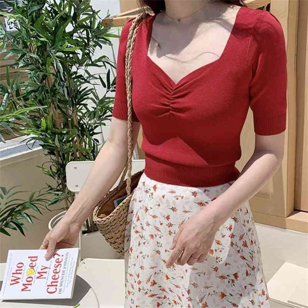women's t-shirt 2021 summer arrival ice silk knitted t women sleeve v-neck thin pullover fashion tee femme slim solid 84gm, White
women's t-shirt 2021 summer arrival ice silk knitted t women sleeve v-neck thin pullover fashion tee femme slim solid 84gm, White