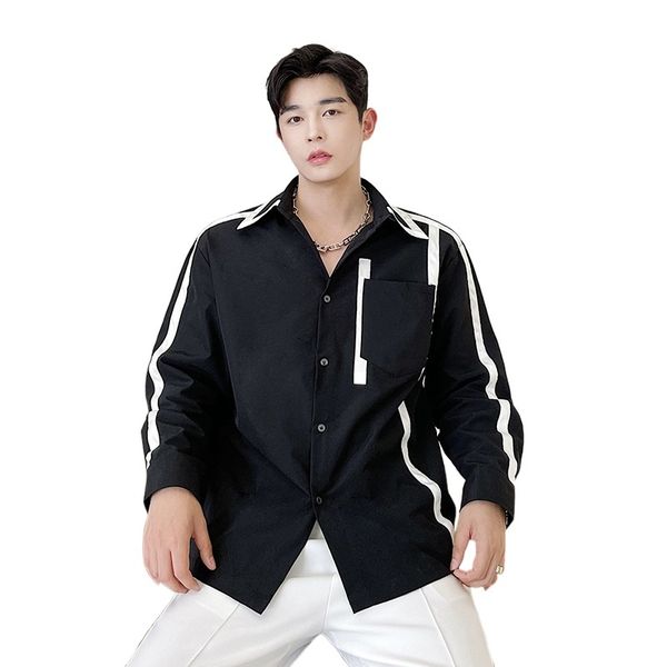 men's casual shirts chemise homme men stripe splice long sleeve loose harajuku streetwear vintage for man kbpc, White;black
men's casual shirts chemise homme men stripe splice long sleeve loose harajuku streetwear vintage for man kbpc, White;black